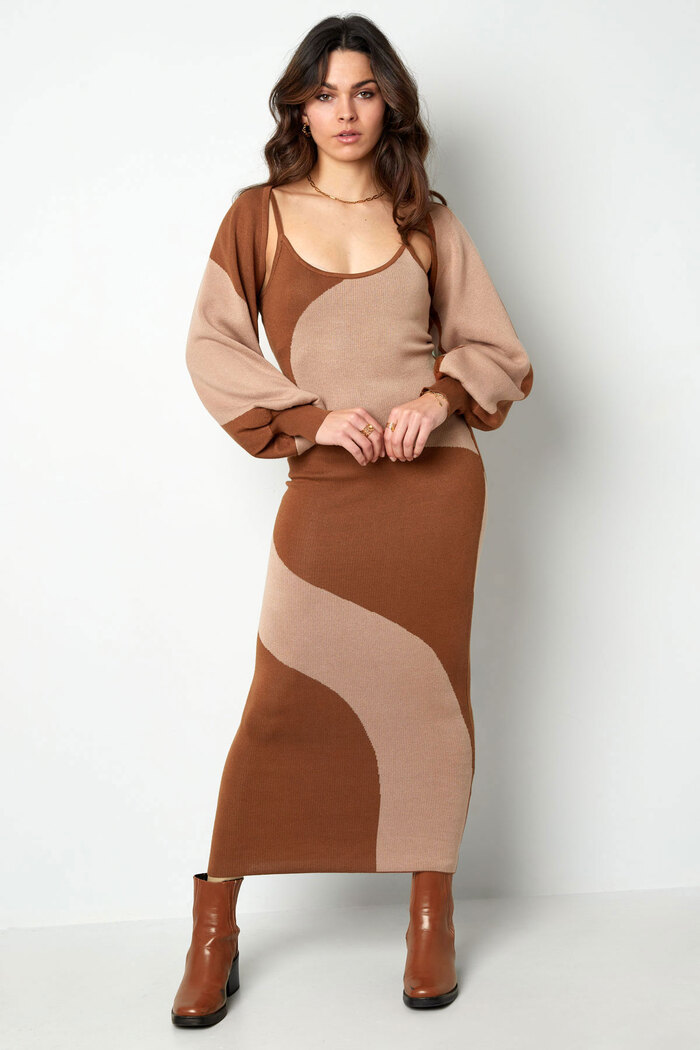 Organic print dress - brown Picture7