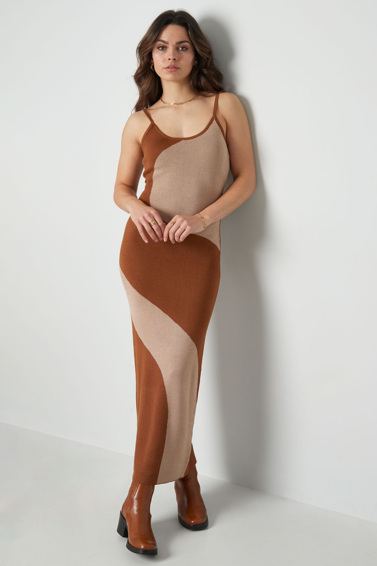Organic print dress - brown h5 Picture3