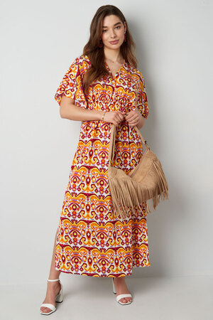 Long dress with print - orange  h5 Picture5