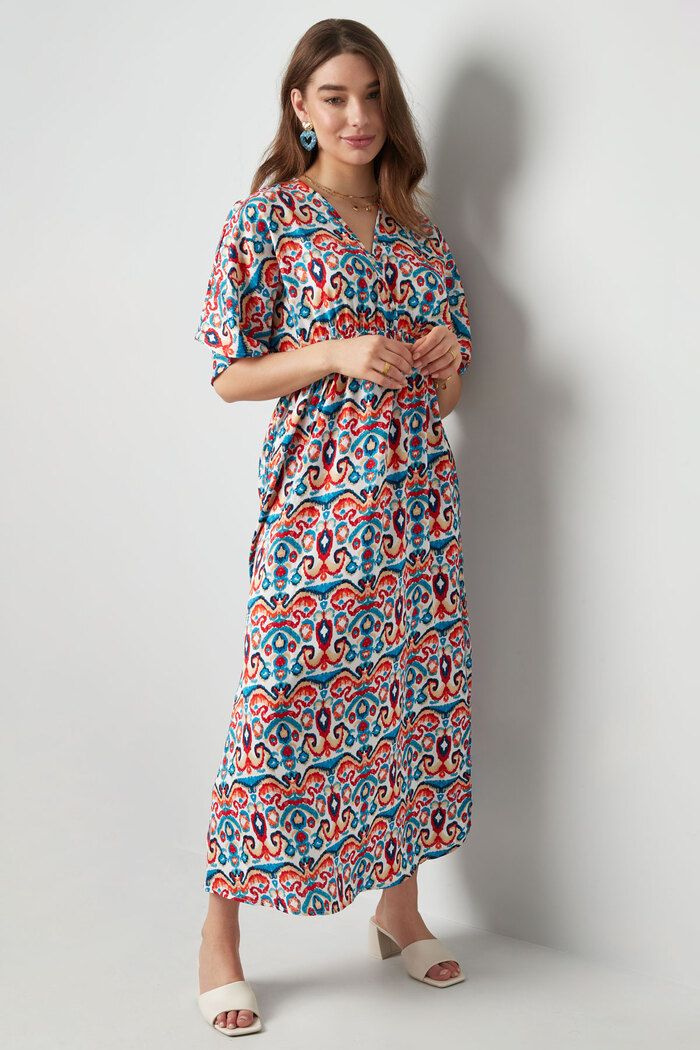 Long dress with print - orange  Picture6