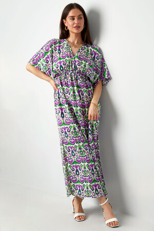 Long dress with print - green/purple h5 Picture7