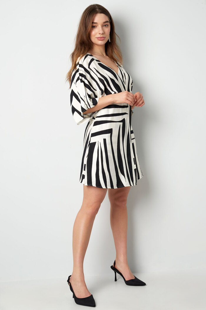 Mini jurk met print - zwart/wit  Afbeelding7
