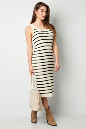 Knitted dress with stripes - black h5 Picture3