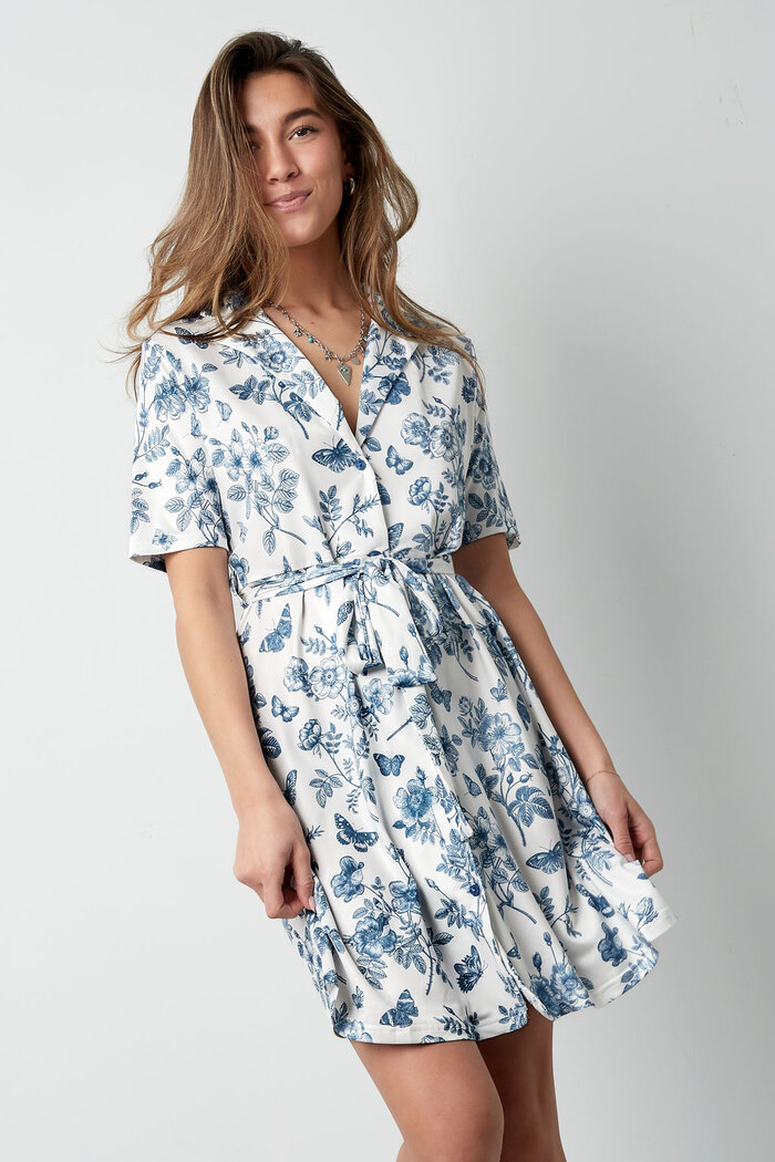 Flower dress with bow - blue  Picture2