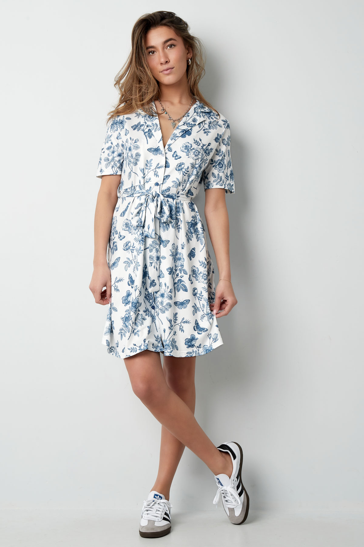 Flower dress with bow - blue  h5 Picture5