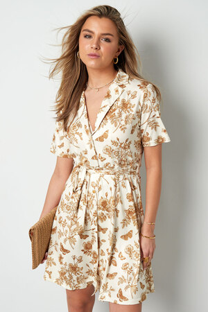 Flower dress with bow - beige  h5 Picture7