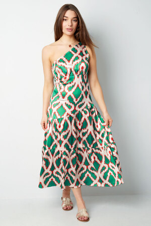 One-shoulder jurk tropical bliss - groen h5 Afbeelding5