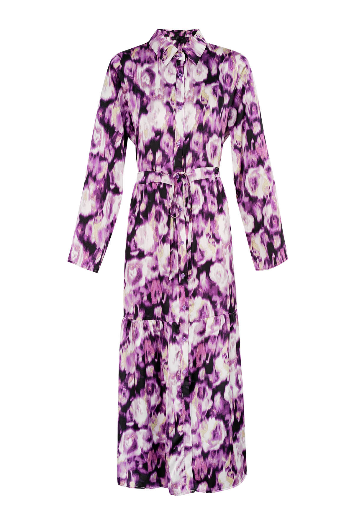 Maxi dress floral print purple h5 