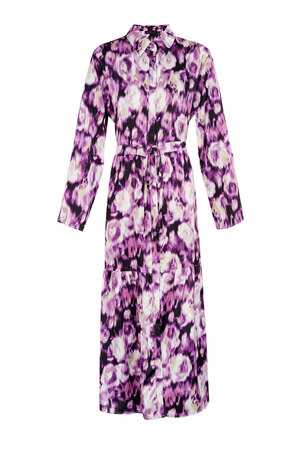 Robe longue imprimé fleuri violet h5 