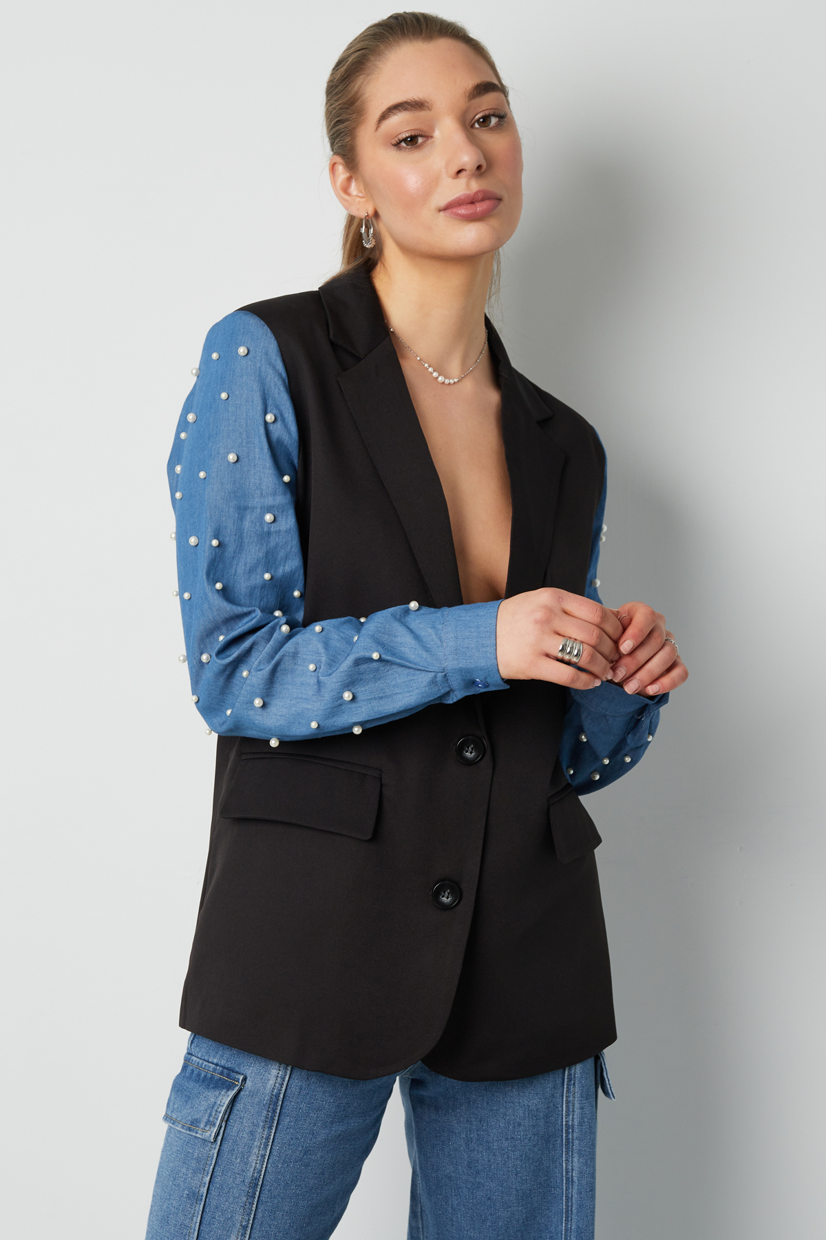 Blazer denim & dazzle - Black