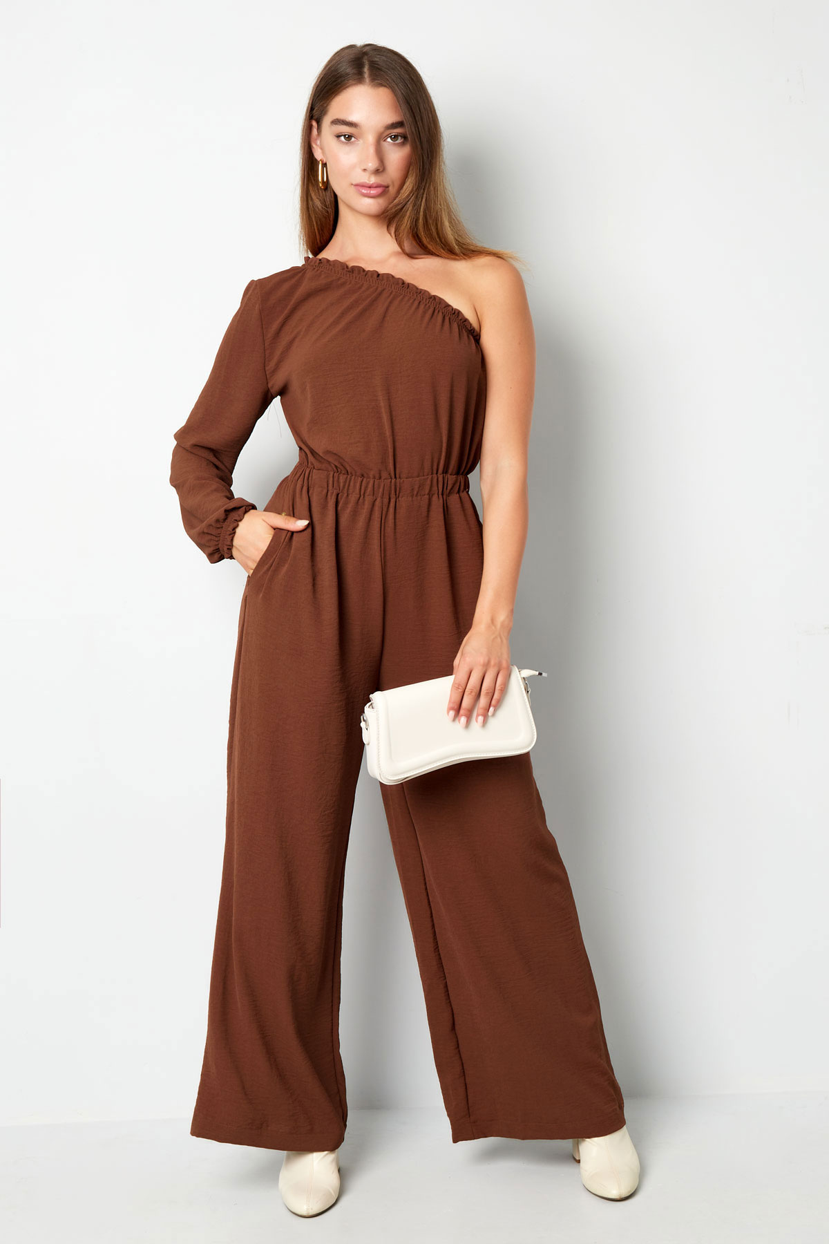 Jumpsuit one-shoulder - mustard yellow Picture6