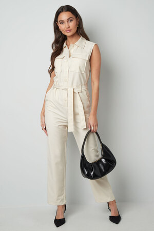 Jumpsuit sleeveless with pockets - beige  h5 Picture2