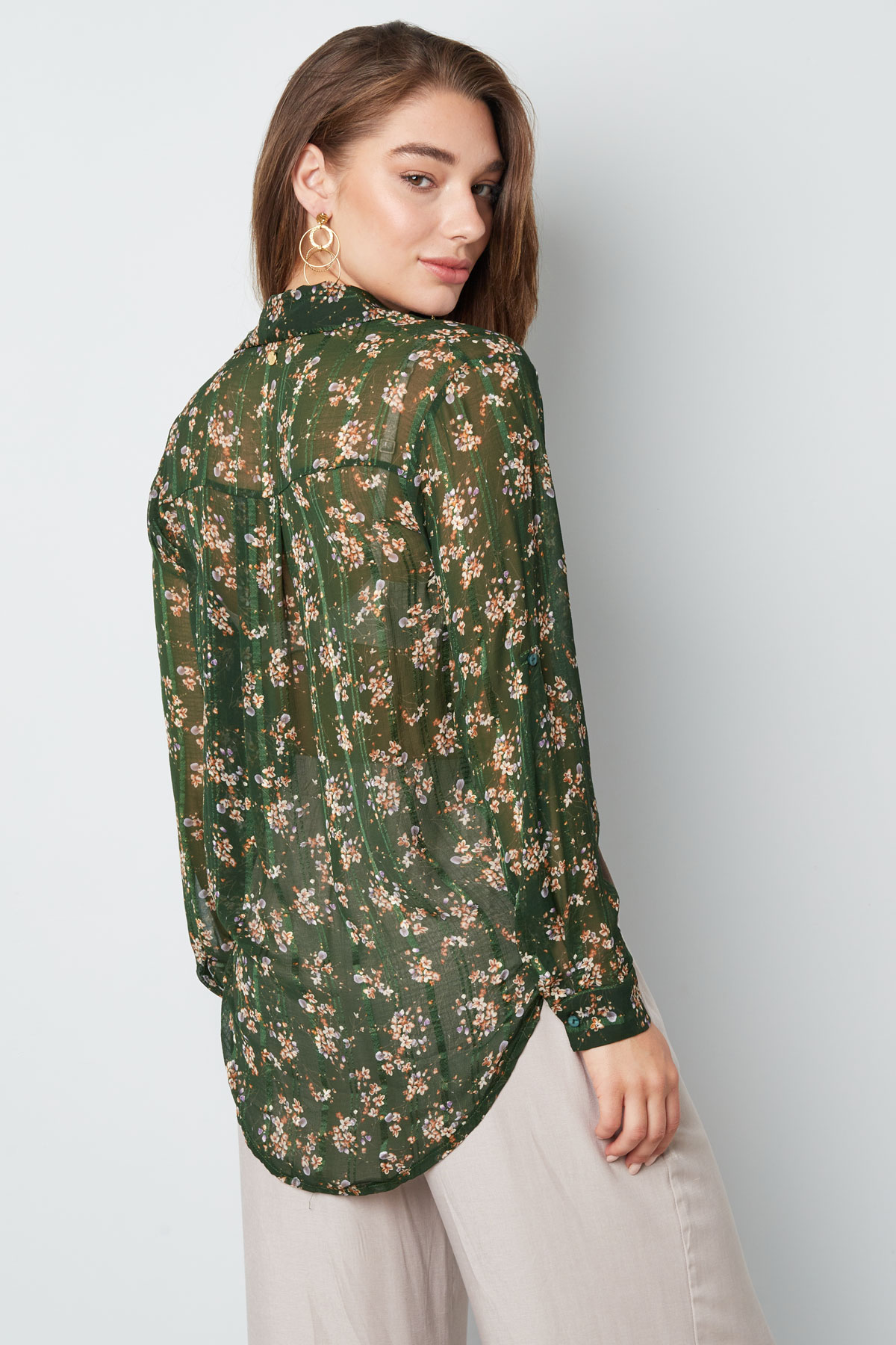 Blouse floral print green h5 Picture8