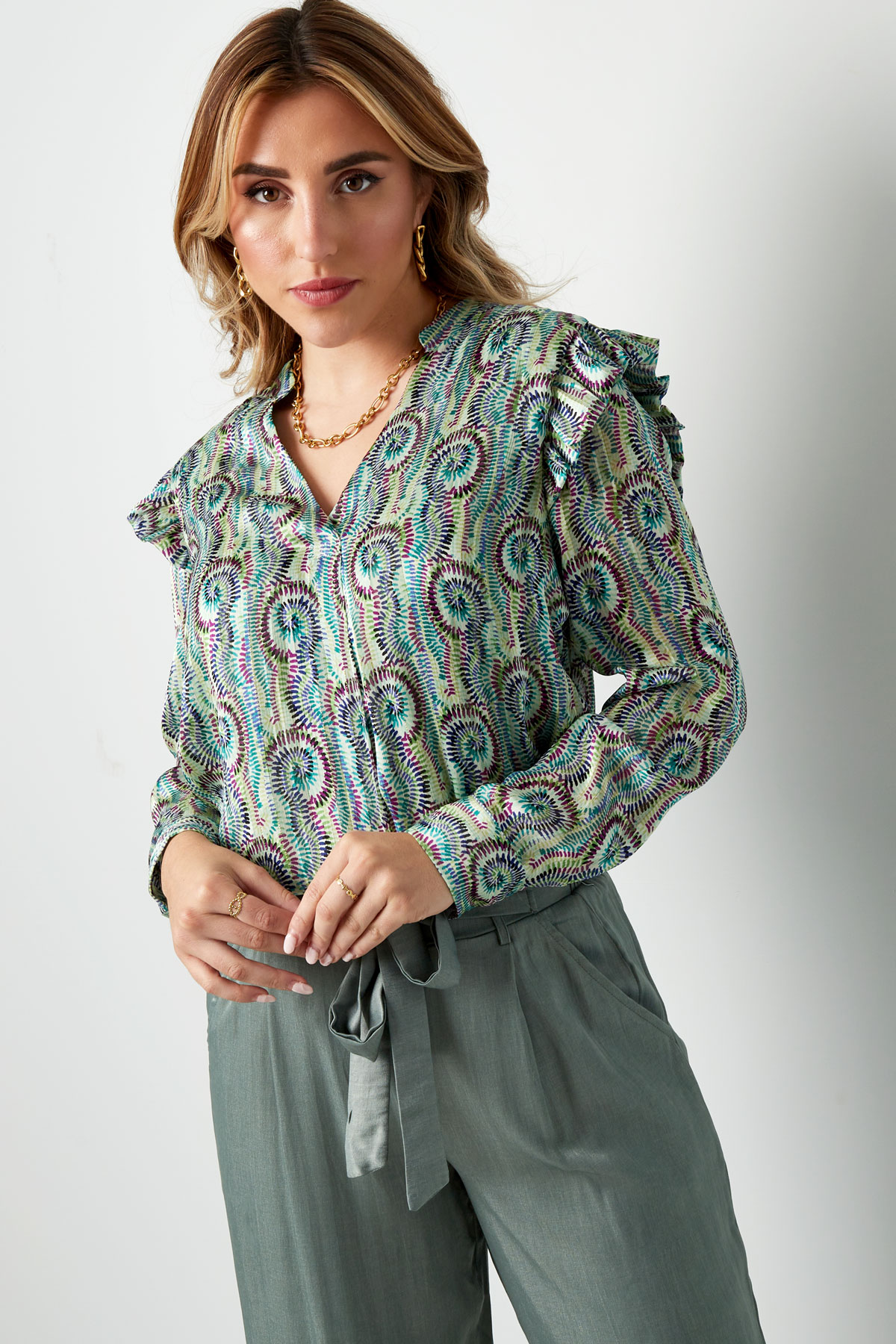 Blouse paisley print green h5 Picture5