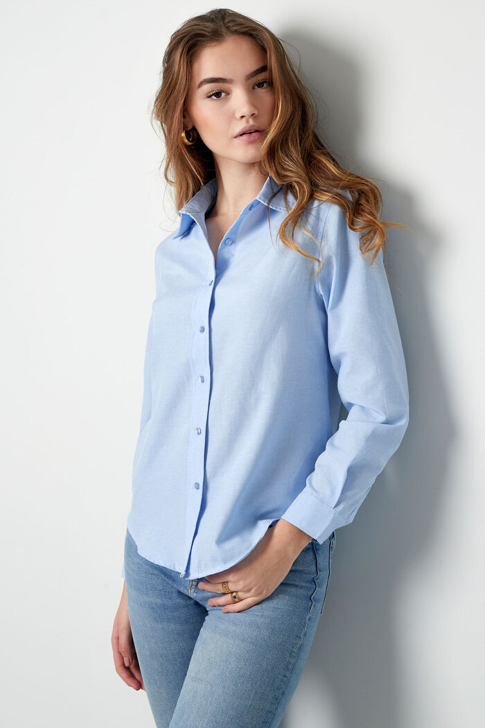 Basic blouse effen - wit Afbeelding2