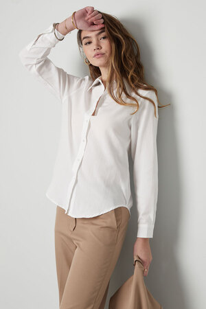 Basic plain blouse - white h5 Picture8