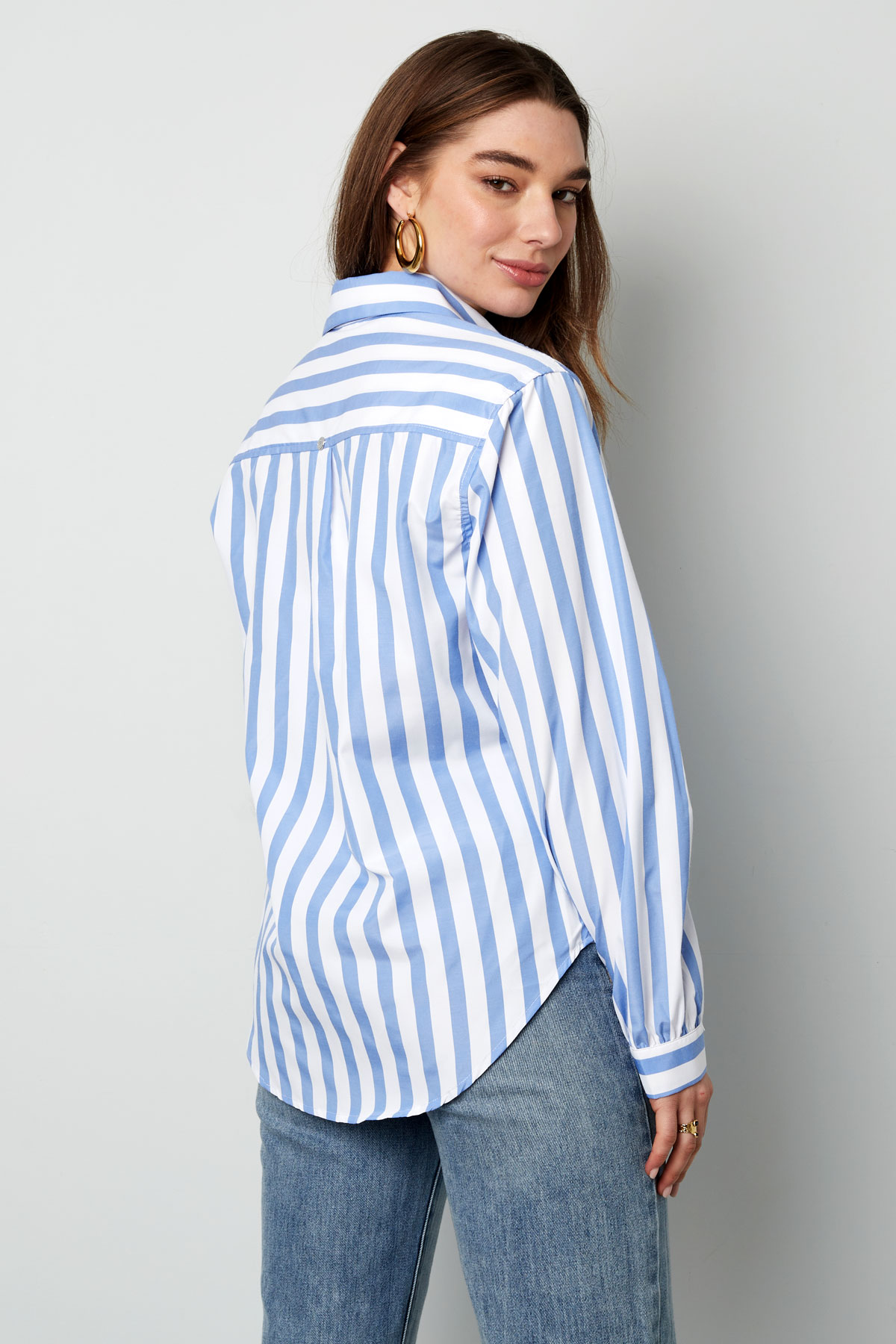 Striped casual blouse - blue h5 Picture10