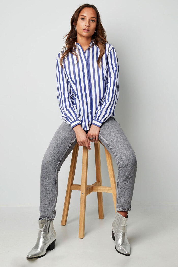 Striped casual blouse - blue Picture5