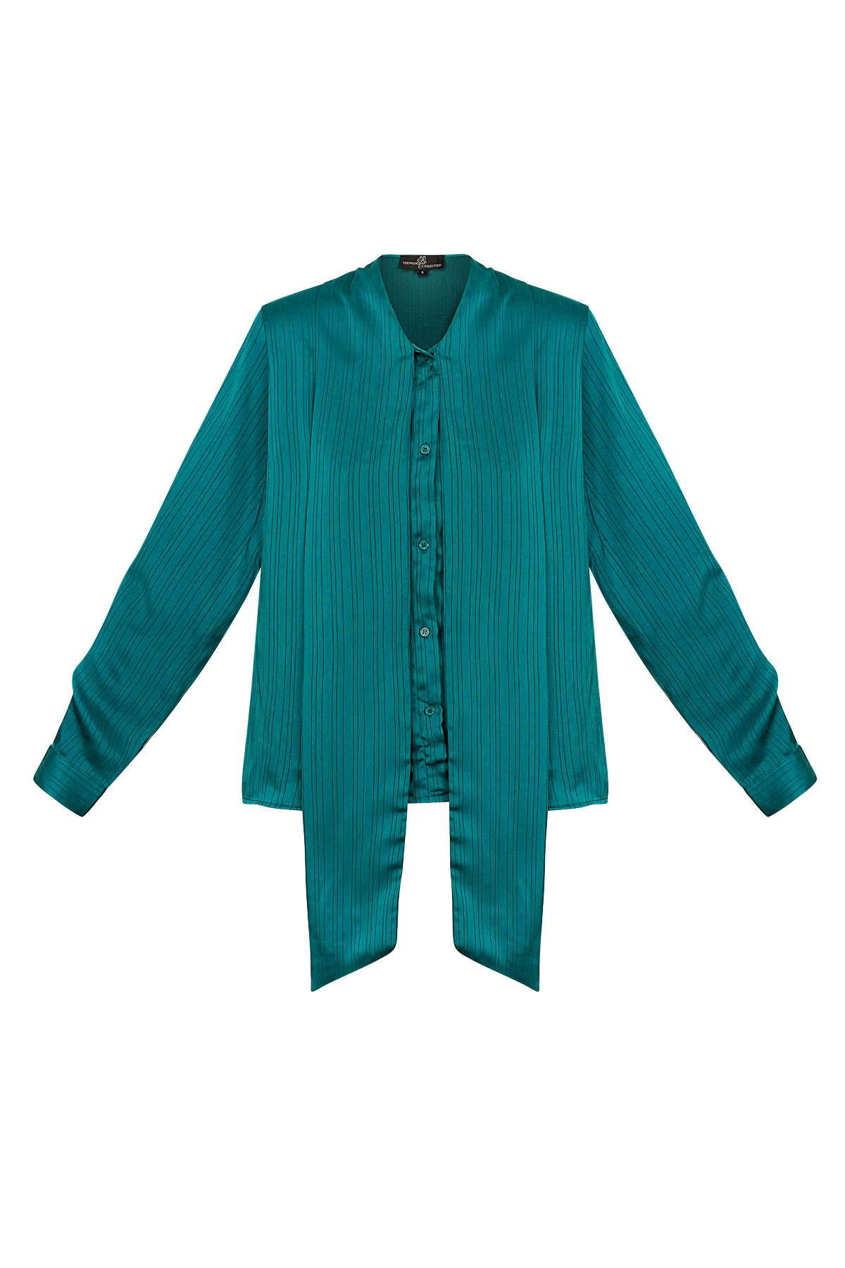 Blouse with bow detail turquoise 