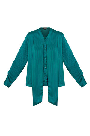 Blouse with bow detail turquoise h5 