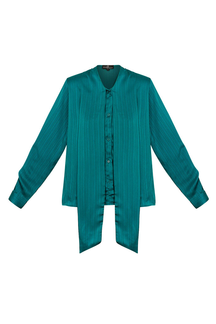 Blouse with bow detail turquoise 