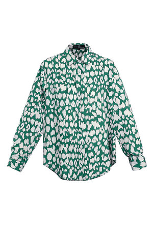 Panter desenli yeşil bluz h5 