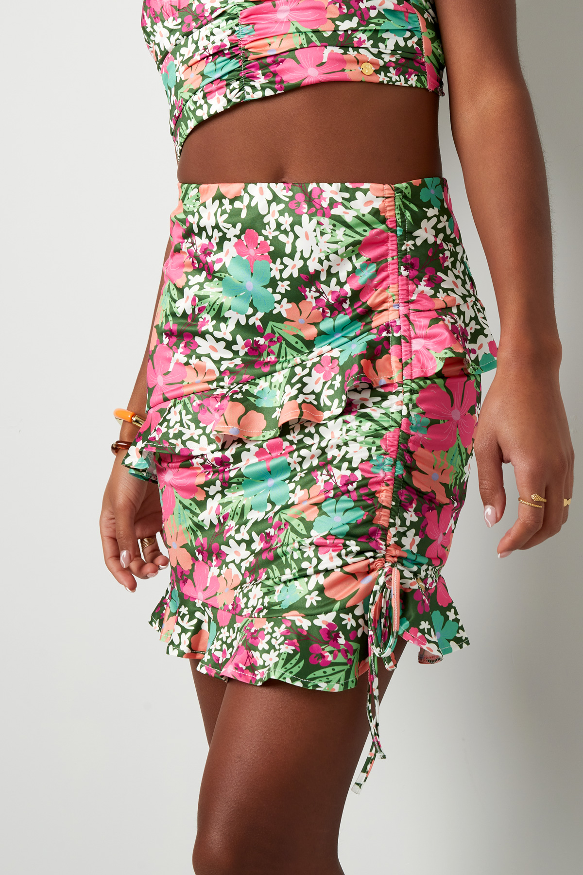Skirt colorful flowers - green/pink Multi L h5 Picture5