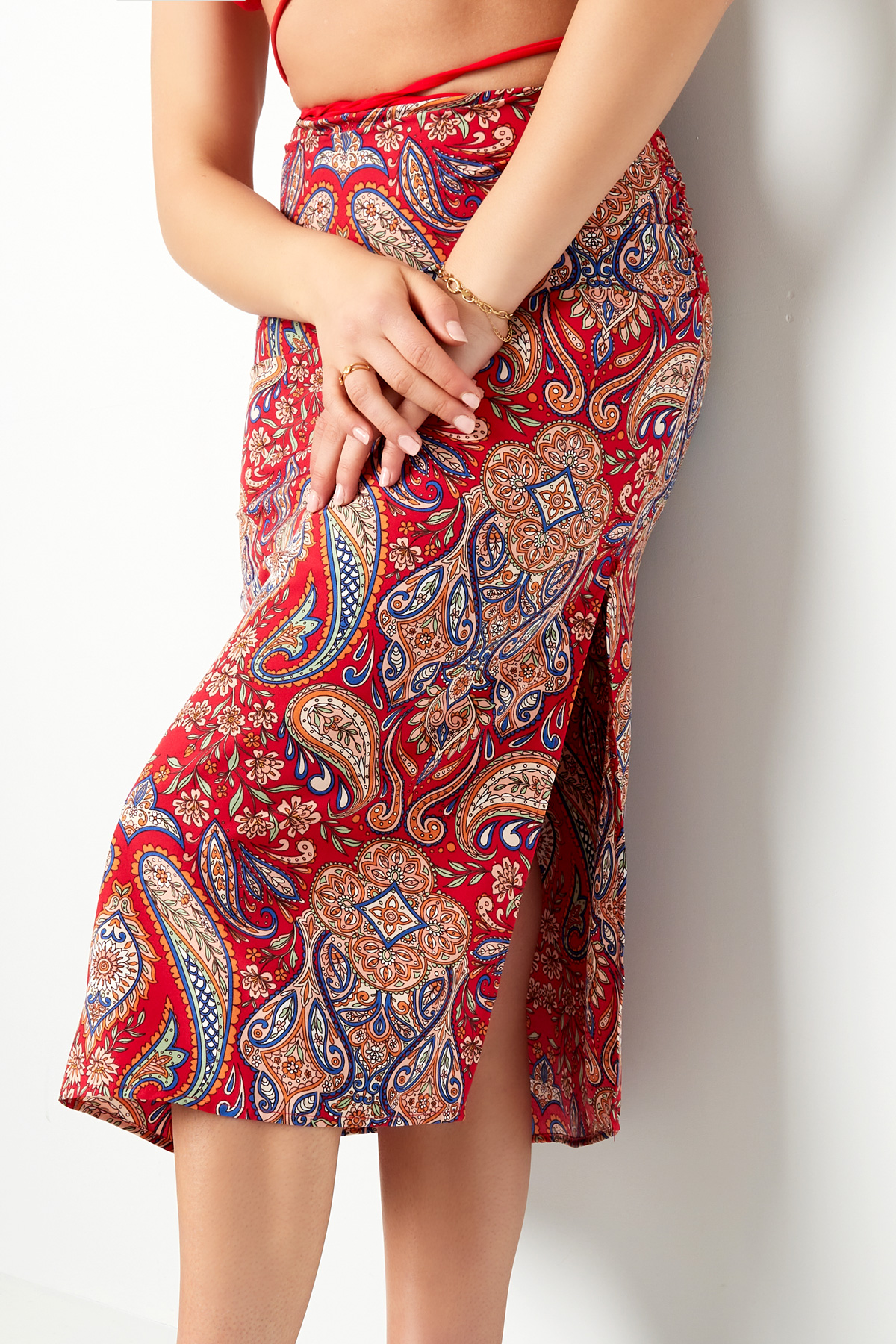 Maxi skirt red/blue M Picture2