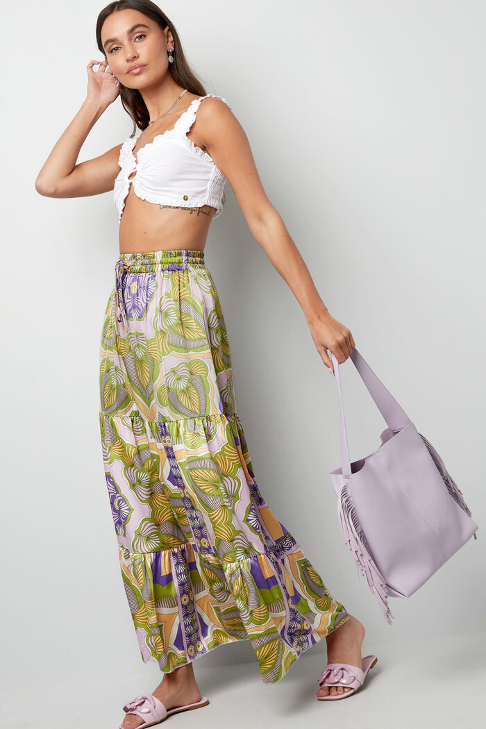 Maxi skirt happy print - green/purple Picture3
