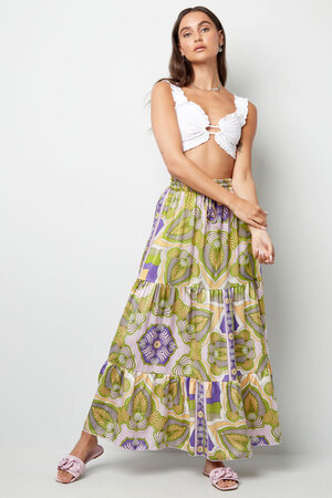 Maxi skirt happy print - green/purple h5 Picture5