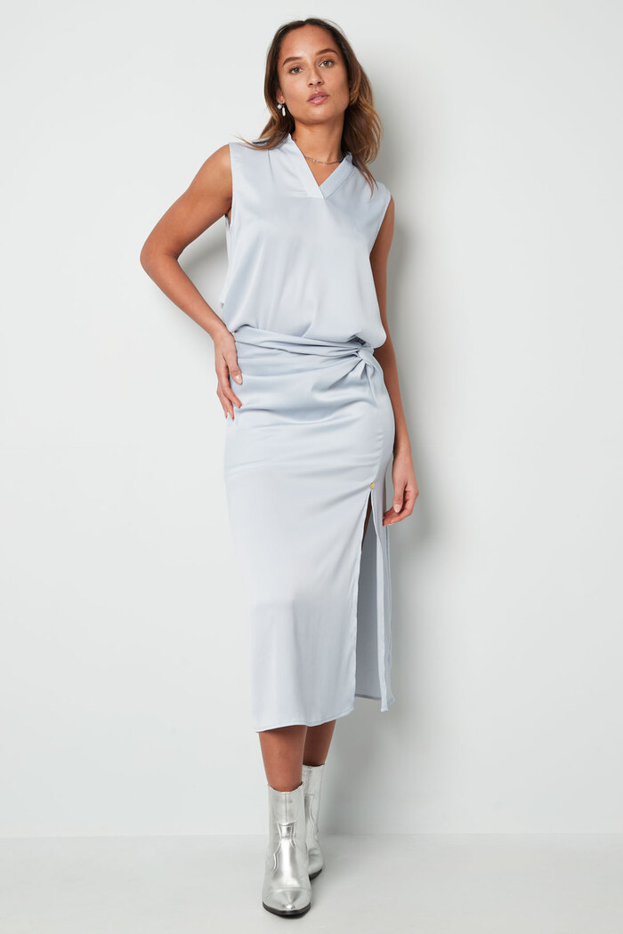 Falda larga anudada - blanco  Imagen4