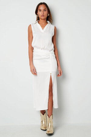 Falda larga anudada - blanco  h5 Imagen3