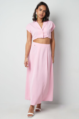 Falda larga de raso - rosa h5 Imagen4