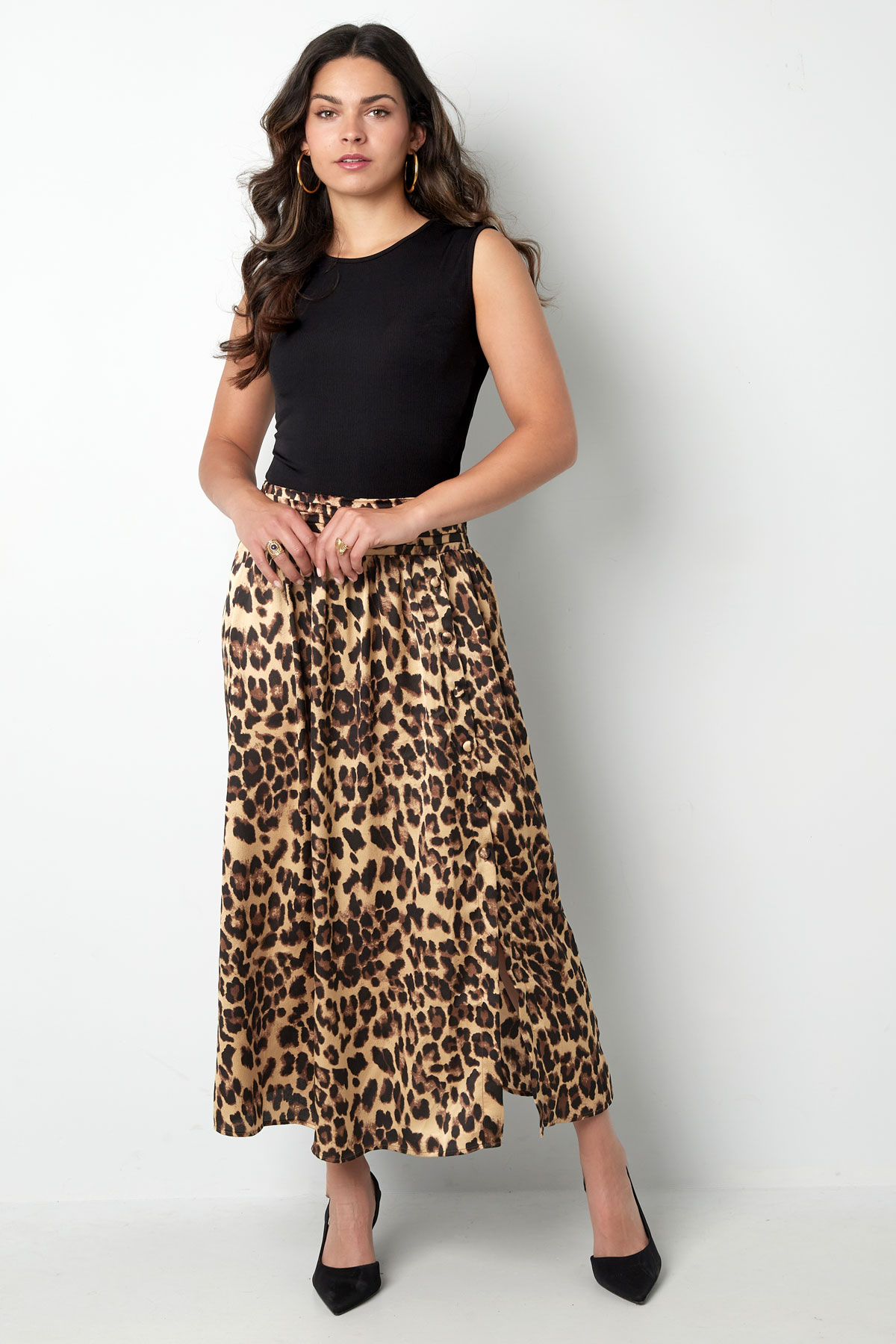 Long leopard print skirt - brown Picture5