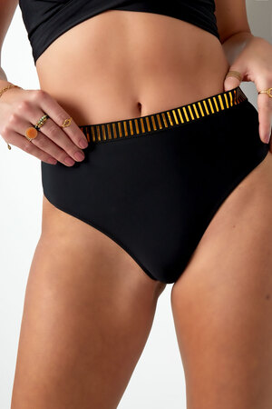 Bikini con bottoni strisce dorate - nero M h5 Immagine6
