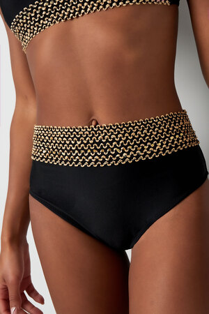 Bikini pespunte dorado - negro S h5 Imagen6