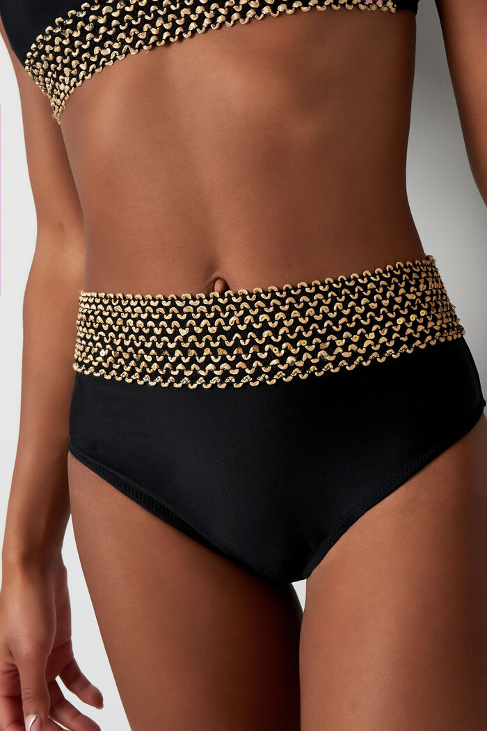 Bikini coutures dorées - noir S Image6