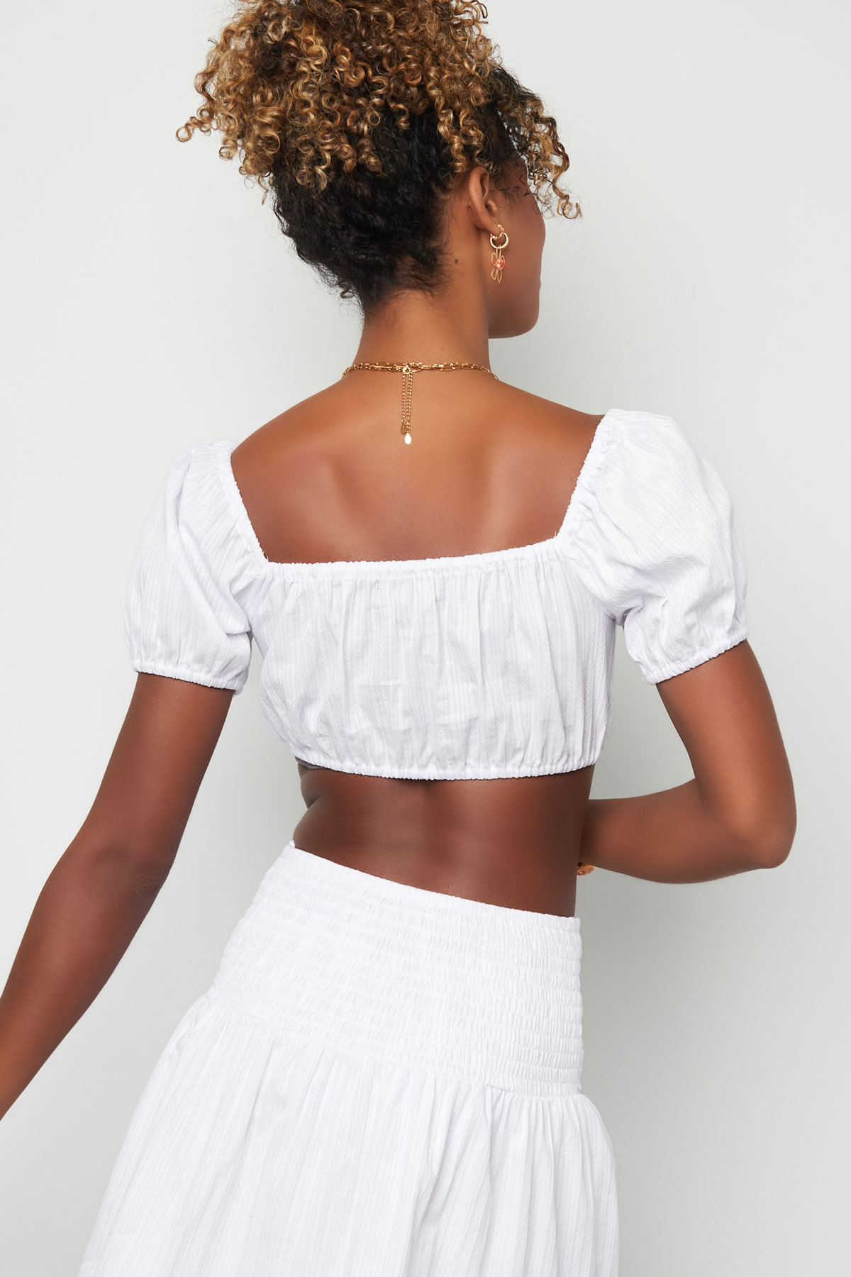 Crop top knotted White L h5 Picture8