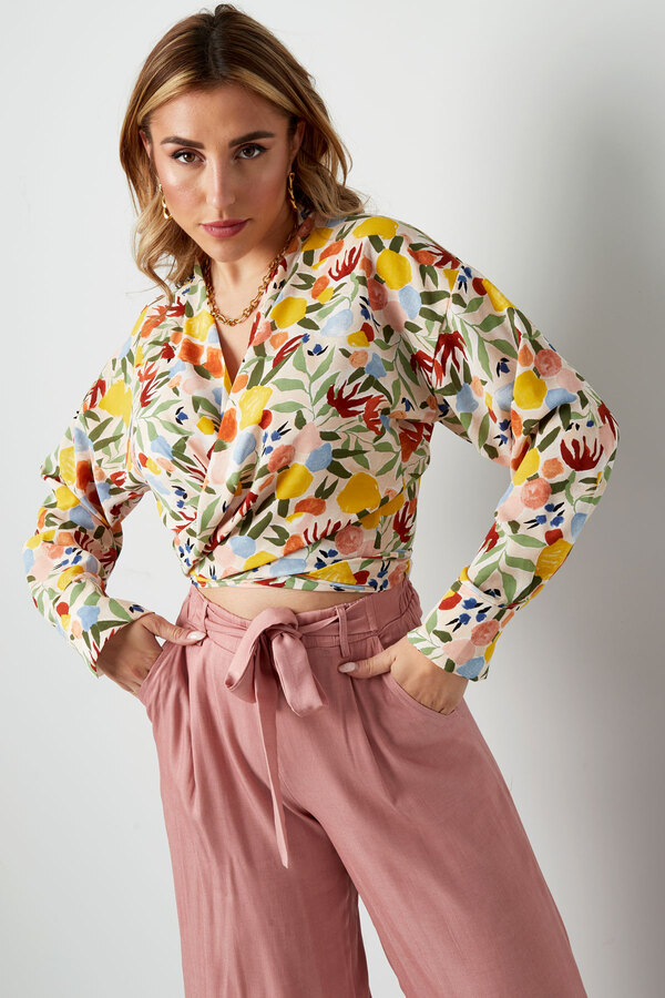 Blusa con detalle de botones - multicolor