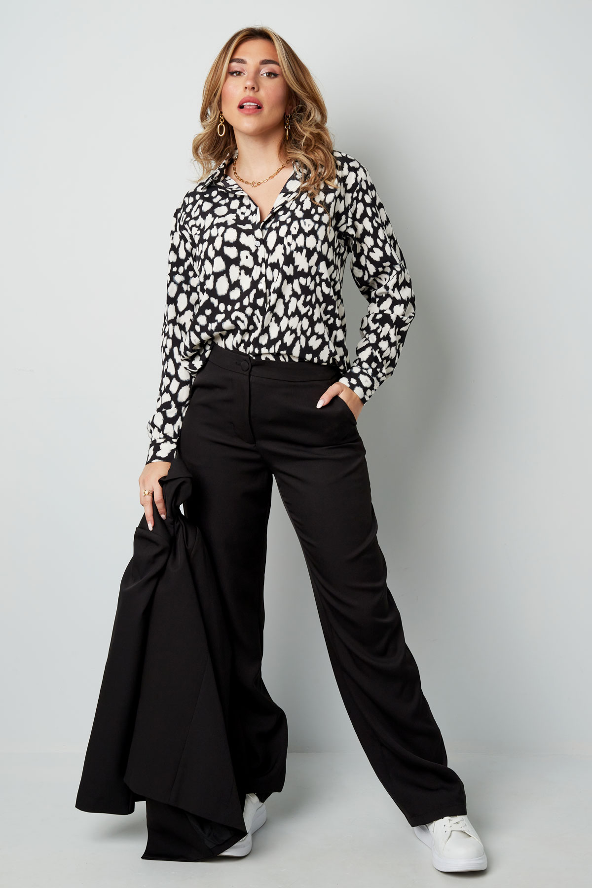 Leopard print blouse black and white h5 Picture6