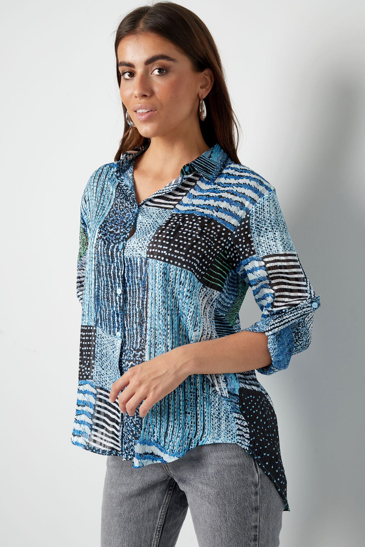 Blouse over the top print blue h5 Picture3