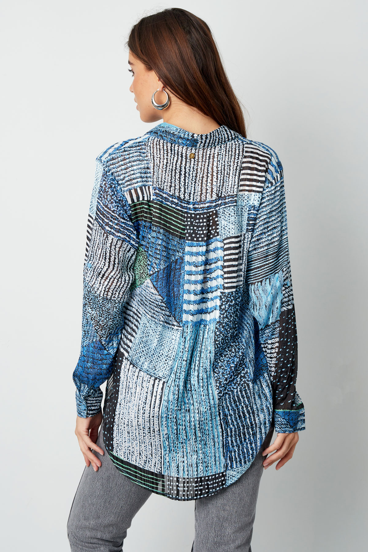 Blouse over the top print blue Picture6