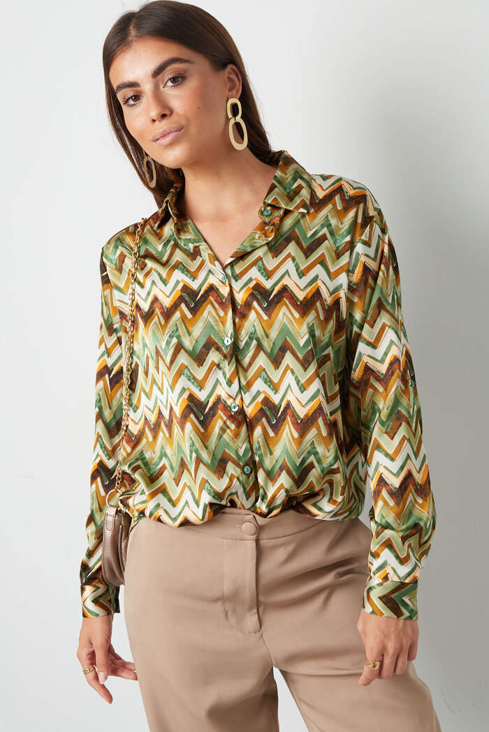 Blouse zigzag print - green Picture2