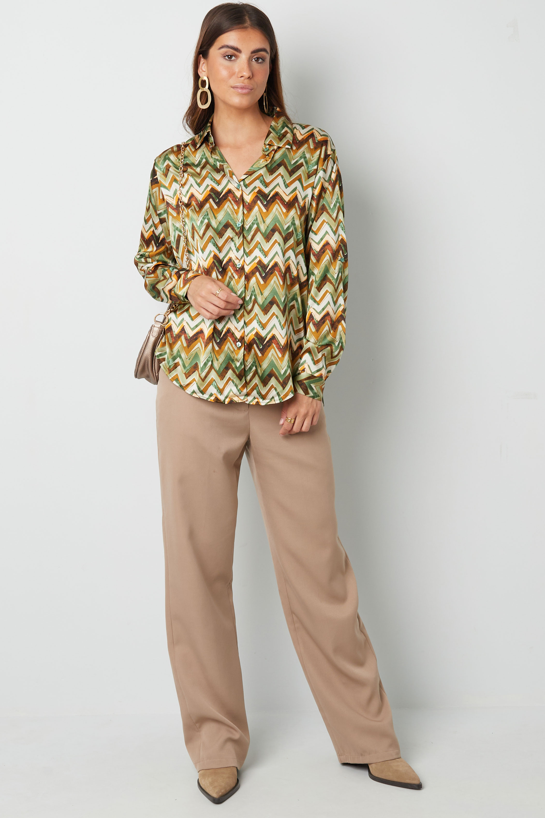 Blouse zigzag print - green Picture6