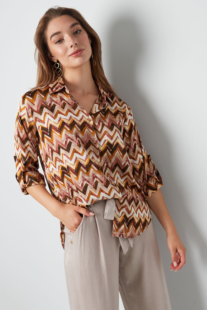 Blouse zigzag print - pink Picture5