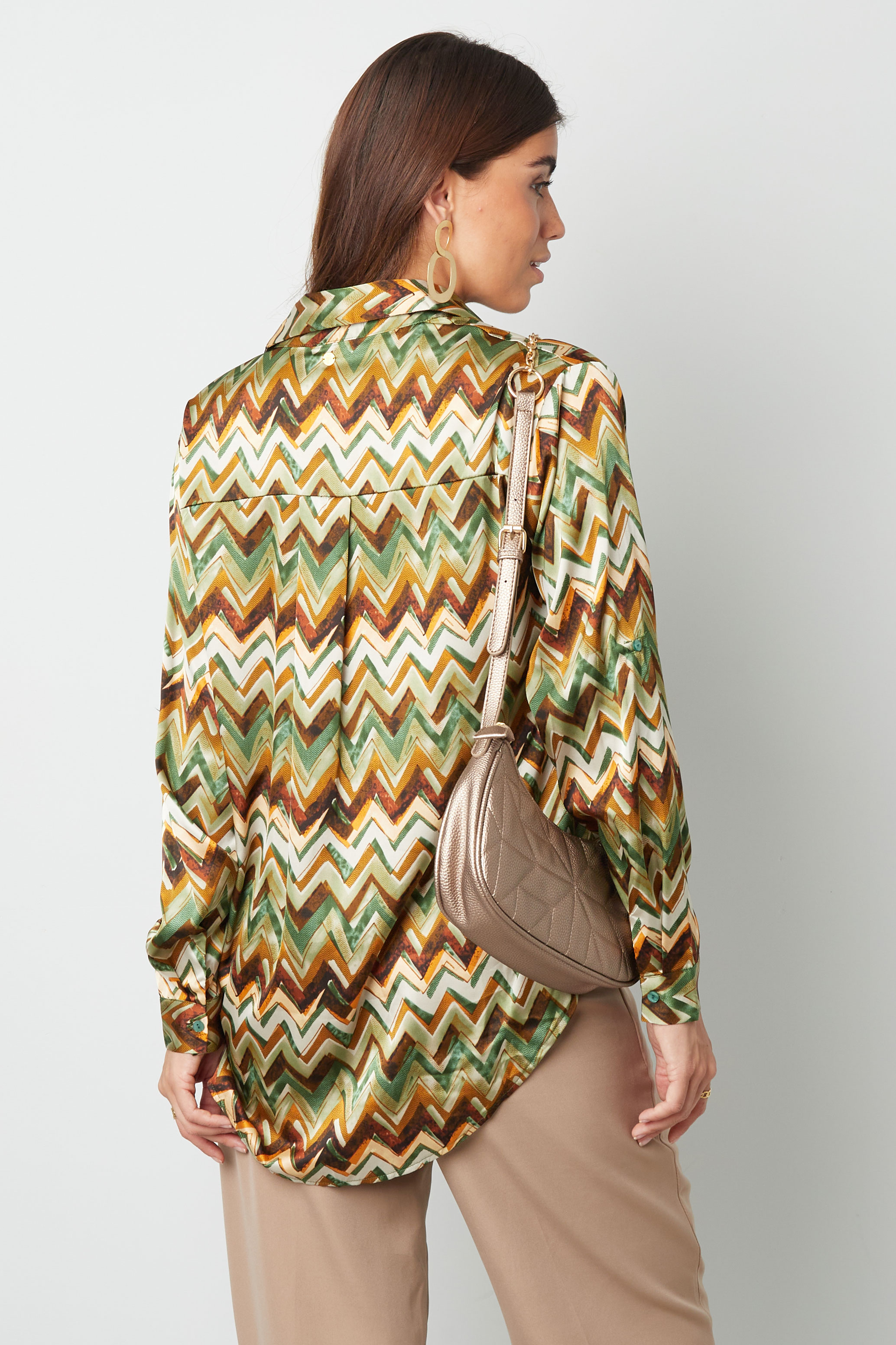 Blouse zigzag print - green h5 Picture7