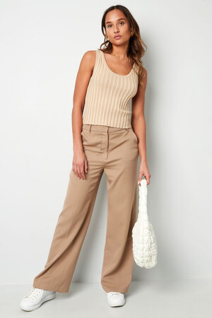 Sleeveless, striped top small - beige h5 Picture6