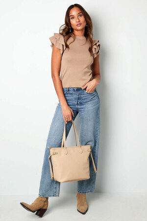 Top open flare sleeve - beige h5 Picture4