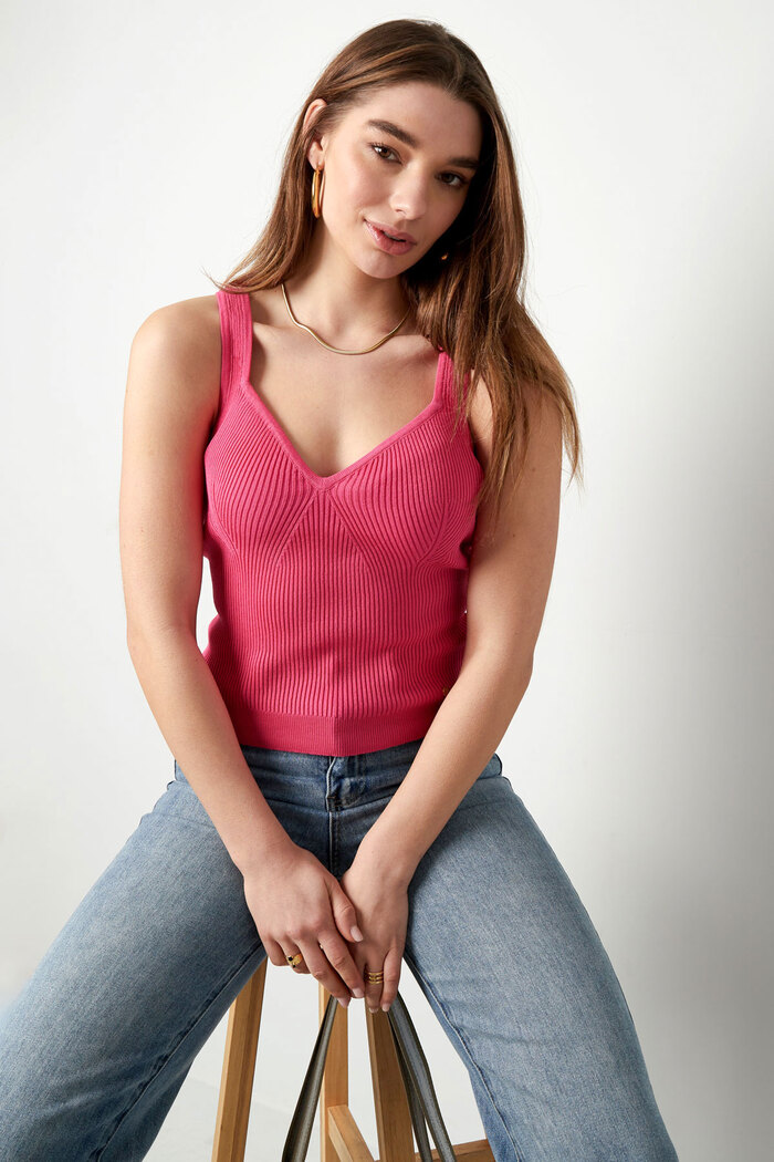 Knitted basic shirt - fuchsia Picture2