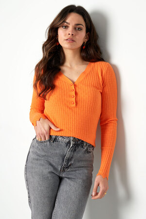 Pullover mit V-Ausschnitt – Orange  h5 Bild3